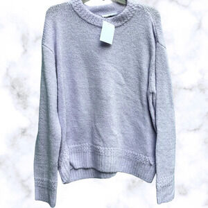 Double Zero Knit Sweater Pullover Top Blouse Gray